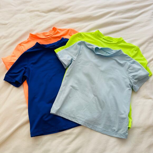 Cat & Jack Boys Short Sleeve Rash Guard Bundle of 4 Shirts Size Small 6-7 - Picture 1 of 11